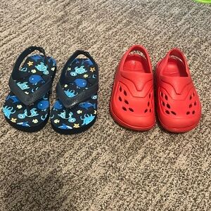 Baby boy croc style sandals size 6 and flip flops size 5/6